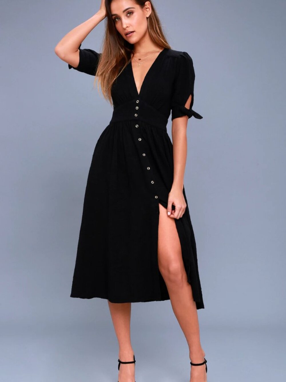 Free People - Love of My Life Midi Dress - NWT - Size XL - Black - Picture 7 of 13